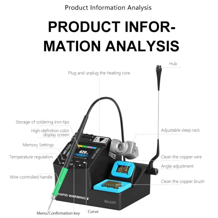 MaAnt 200W Precision Digital Display Welding Station, Model:C115(UK Plug) - Image 13
