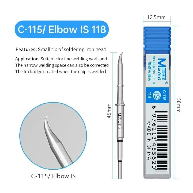 MaAnt C-115 Series Efficient Heat Conduction Lead-free Soldering Iron Tips for T210 / T26 Handles, Model:IS 118 - Image 2