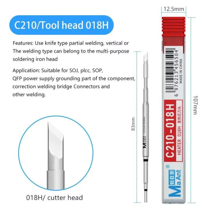 MaAnt C210 H Series Universal Copper Integrated Soldering Iron Tips for 210 / T26 Soldering Station, Model:018H - Image 2