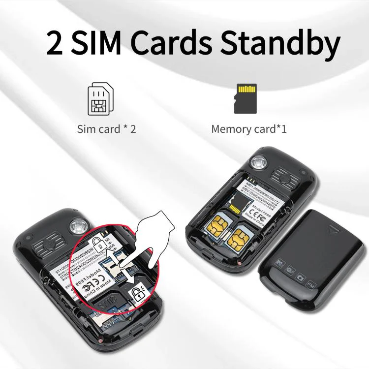 Mafam F899 Flip Phone, 2.4 inch, 32MB+32MB, Support FM, SOS, GSM, Family Number, Big Keys, Dual SIM, EU Plug(Red) - Image 10