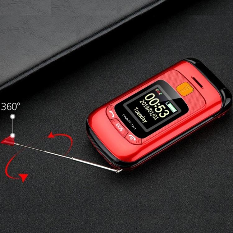 Mafam F899 Flip Phone, 2.4 inch, 32MB+32MB, Support FM, SOS, GSM, Family Number, Big Keys, Dual SIM, EU Plug(Red) - Image 4
