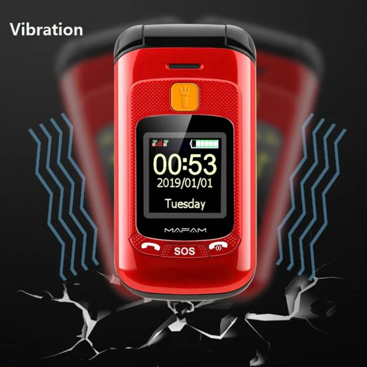 Mafam F899 Flip Phone, 2.4 inch, 32MB+32MB, Support FM, SOS, GSM, Family Number, Big Keys, Dual SIM, EU Plug(Red) - Image 7