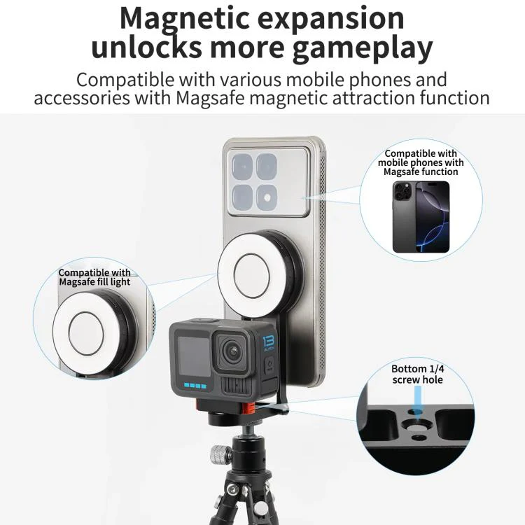 Magnetic Action Camera Mount Base Universal 2-Prong Direct Mount - Image 9