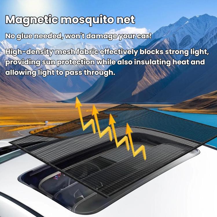 Magnetic Car Sunroof Mesh Shade Heat Insulation Sun & Mosquito Protection Net For Roof, Size: L - Image 4