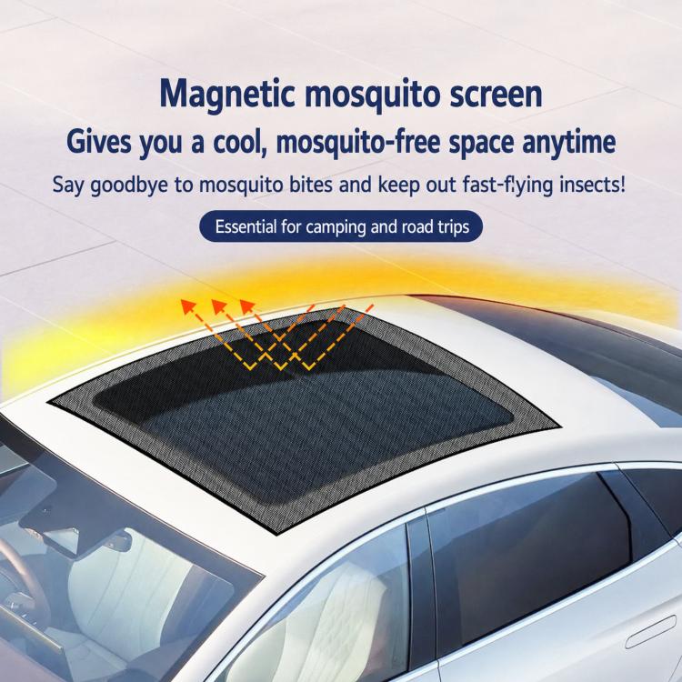 Magnetic Car Sunroof Mesh Shade Heat Insulation Sun & Mosquito Protection Net For Roof, Size: L - Image 5