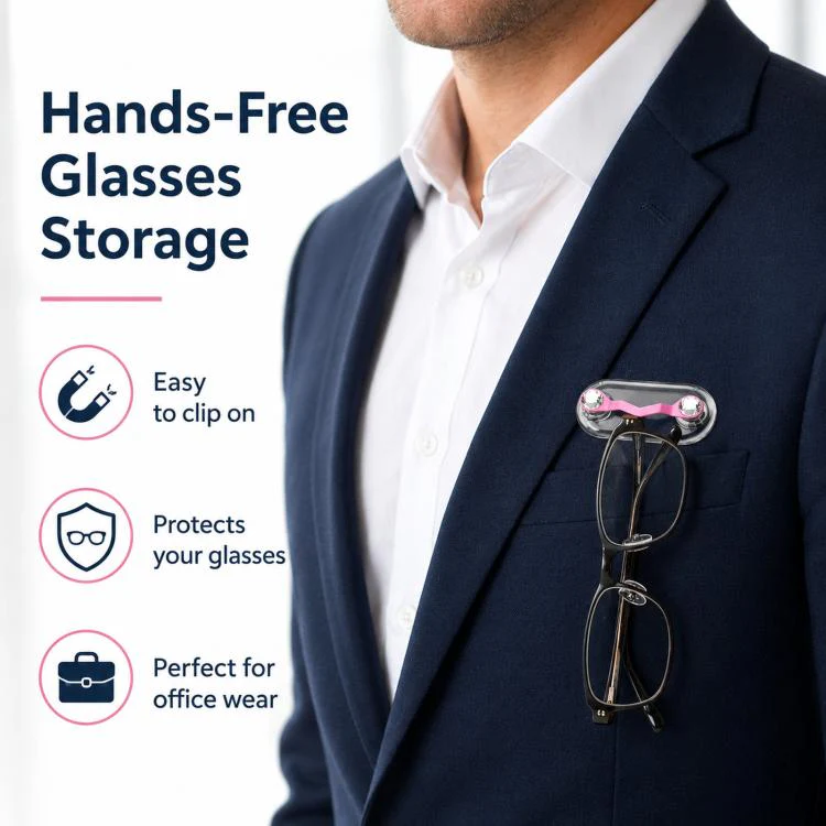 Magnetic Glasses Holder Magnetic Brooch Number Plate Headset Glasses Clip, Color: Dark Blue - Image 5