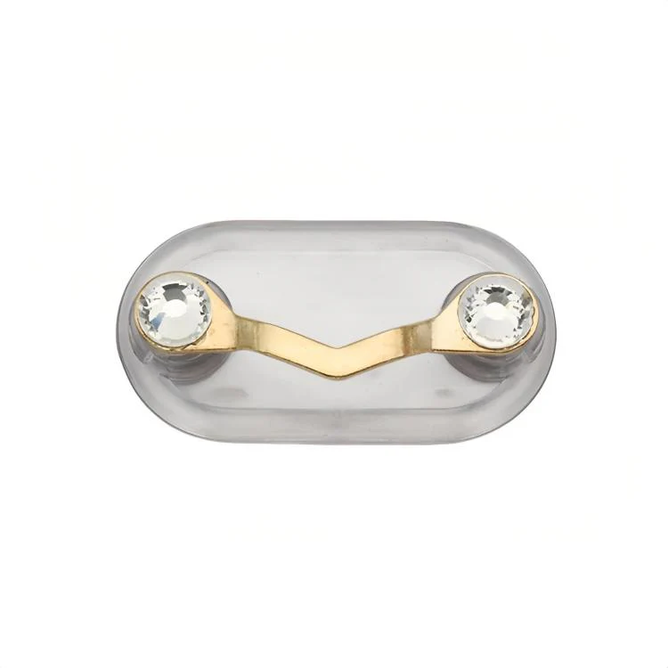 Magnetic Glasses Holder Magnetic Brooch Number Plate Headset Glasses Clip, Color: Gold + White Diamonds - Image 2
