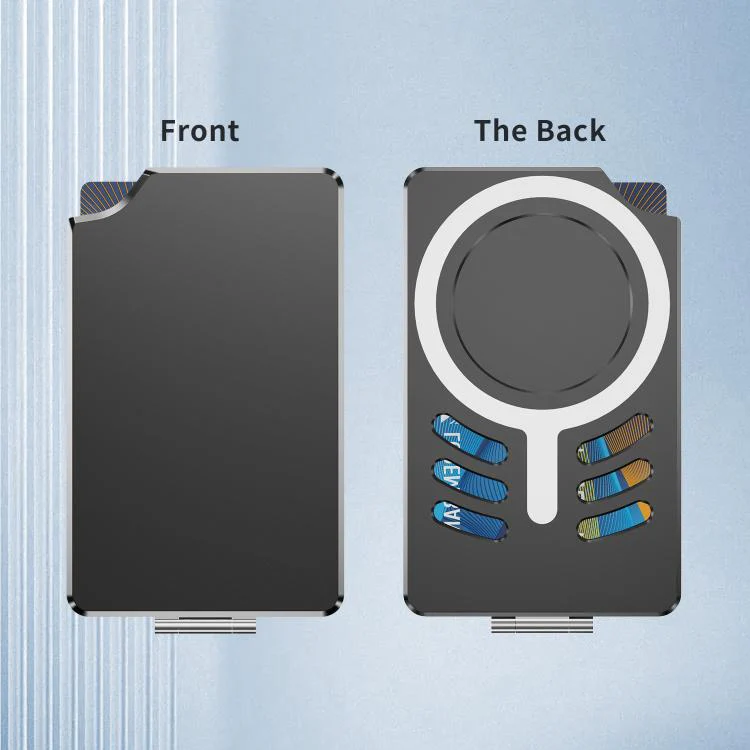 Magnetic Metal Card Clip Bag with Foldable Holder(Black) - Image 6