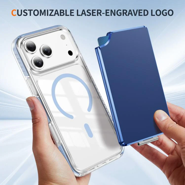 Magnetic Metal Card Clip Bag with Foldable Holder(Blue) - Image 4