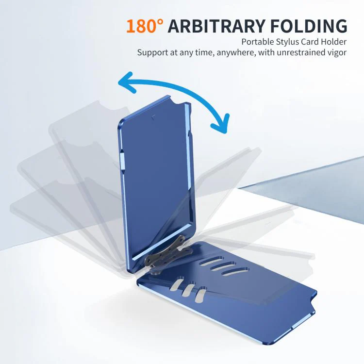 Magnetic Metal Card Clip Bag with Foldable Holder(Blue) - Image 5