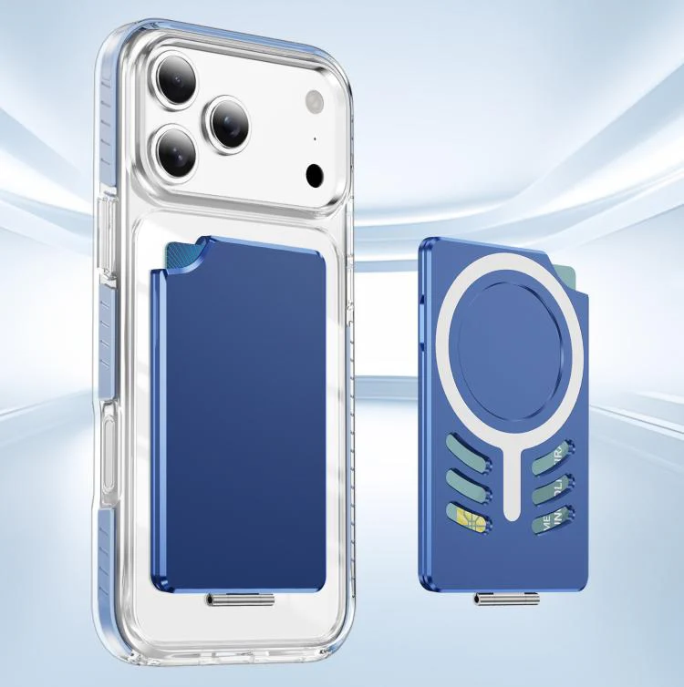 Magnetic Metal Card Clip Bag with Foldable Holder(Blue) - Image 7