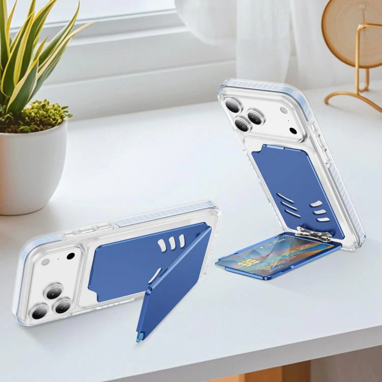 Magnetic Metal Card Clip Bag with Foldable Holder(Blue) - Image 8