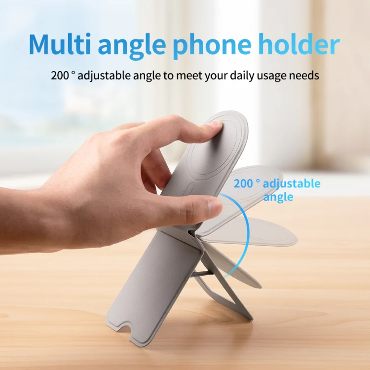Magnetic Phone Desktop Folding Holder(Round Grey) - Image 3