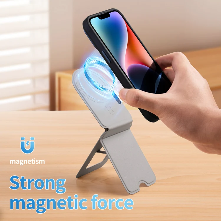 Magnetic Phone Desktop Folding Holder(Round Grey) - Image 4