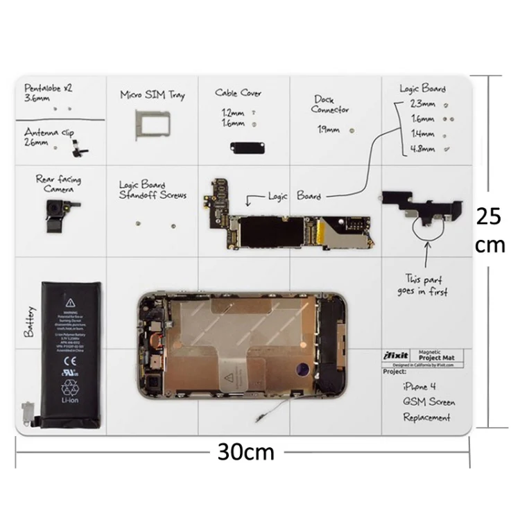 Magnetic Project Mat for iPhone / Samsung Repairing Tools, Size: 30cmx 25cm - Image 4