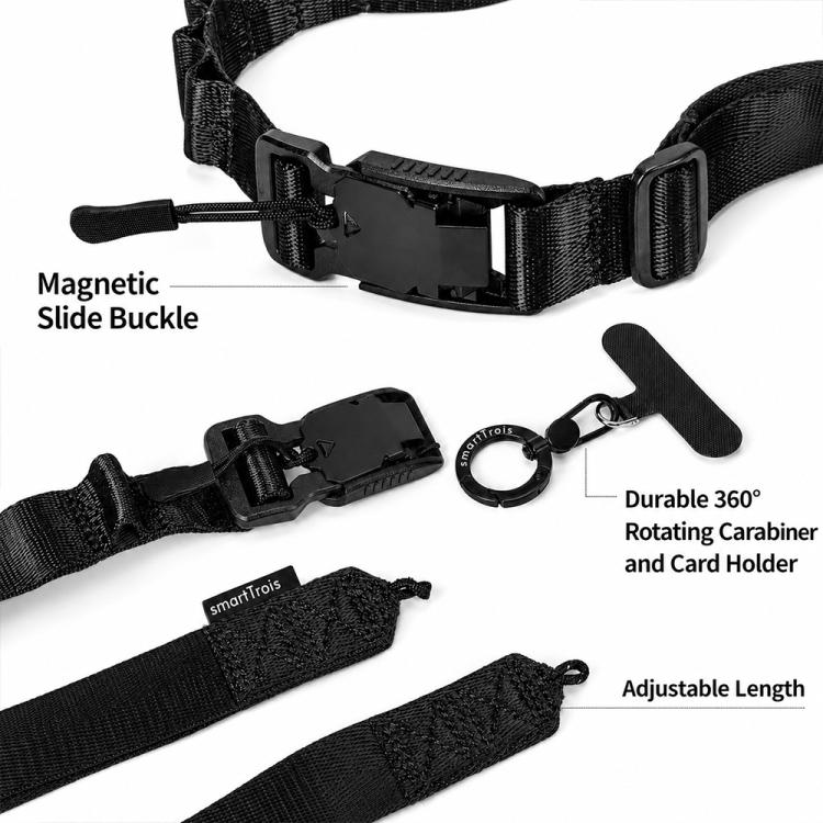 Magnetic Quick Release Adjustable Phone Lanyard Crossbody Strap(Black) - Image 8