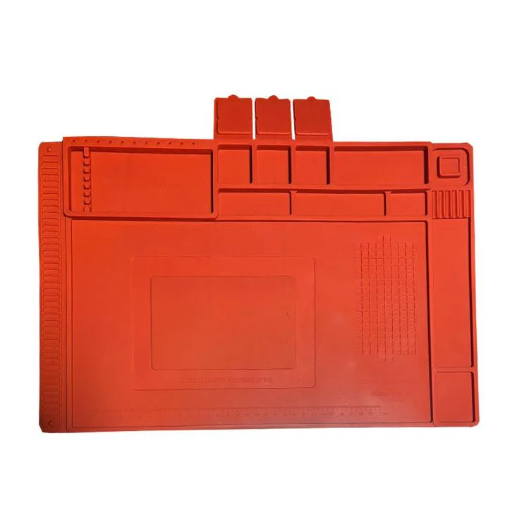 Magnetic Silicone Soldering Mat Heat Resistant Work Mat for Electronics Repair  17.7 x 11.8 Inch(603 Red)
