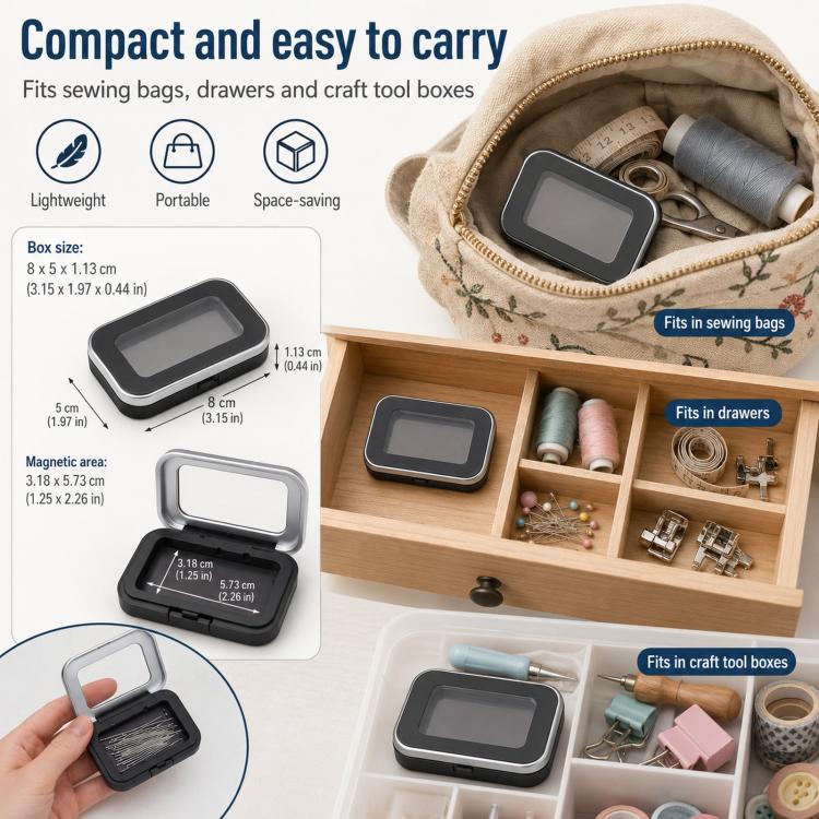 Magnetic Storage Box With Transparent Lid (S Matte Black) - Image 7