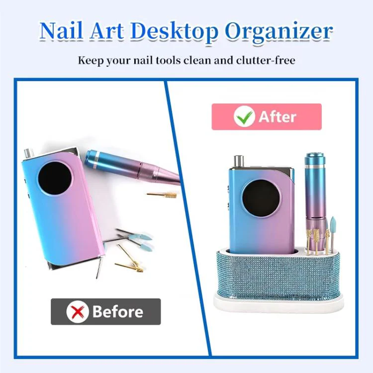 Manicure File Small Storage Case Manicure Machine Accessories File Heads Universal Storage Tool B(Gold) - Image 4