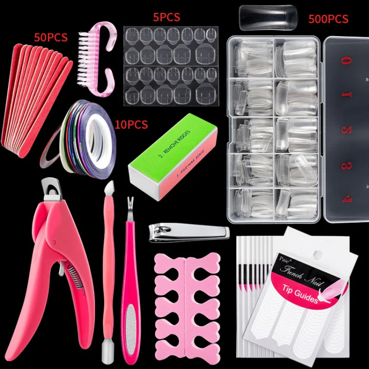 Manicure Tool Set Fingernails Word Cut Set, Specification: Transparent Semi-post Large Set