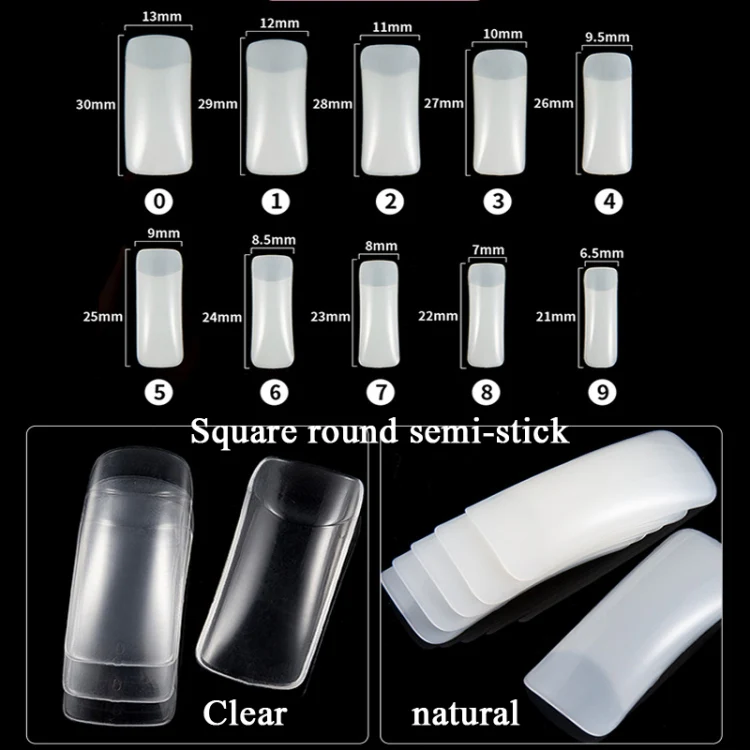 Manicure Tool Set Fingernails Word Cut Set, Specification: Transparent Semi-post Large Set - Image 2
