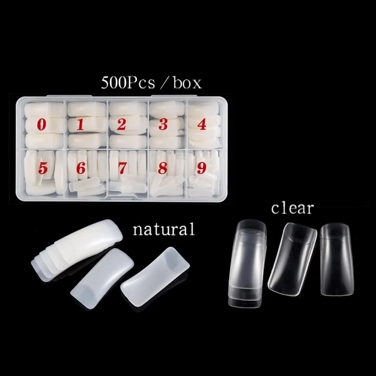 Manicure Tool Set Fingernails Word Cut Set, Specification: Transparent Semi-post Large Set - Image 6