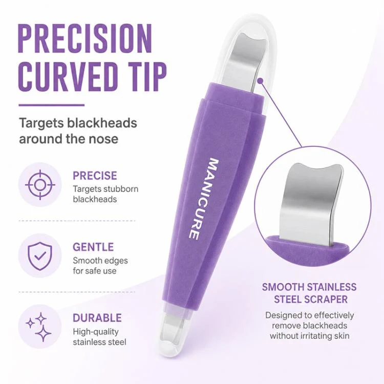 Manual Double-Headed Blackhead Remover Facial Acne Cleansing and Care Tool(Purple) - Image 4