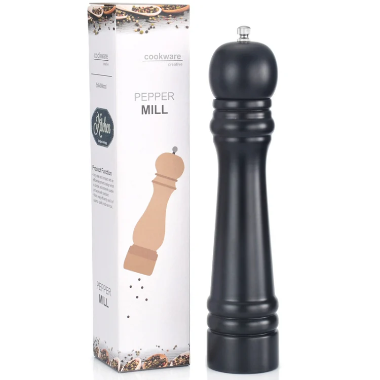 Manual Pepper Grinder Solid Wood PU Paint Pepper Mill Ceramic Core Coarse Salt Pepper Grinder Seasoning Bottle - Image 6