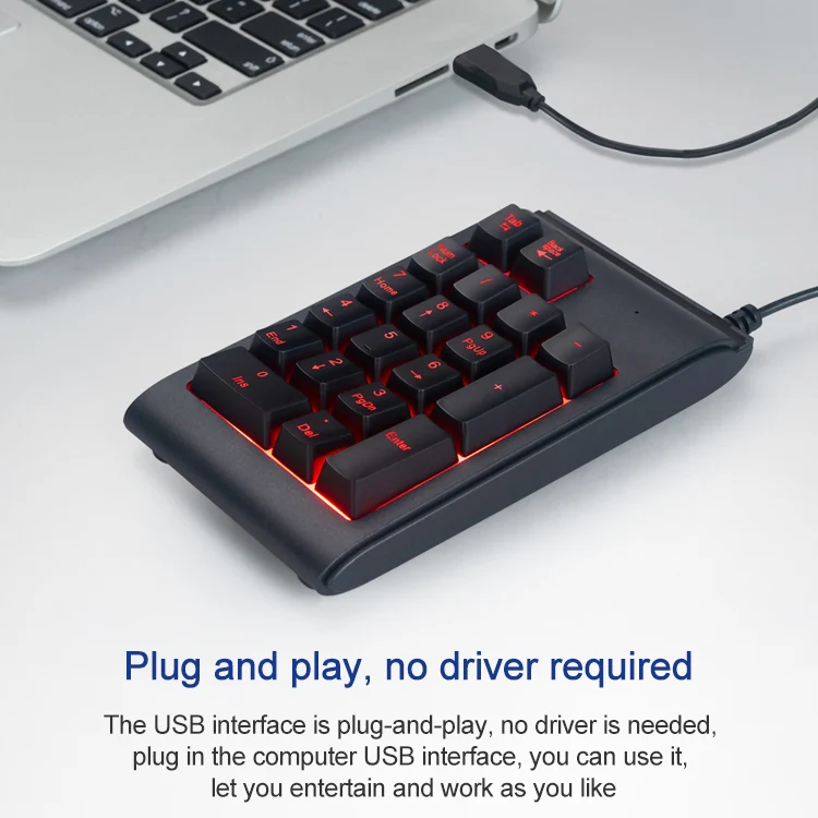 MC Saite 529 19 Keys Wired Three-color Backlight Numeric Keyboard - Image 6