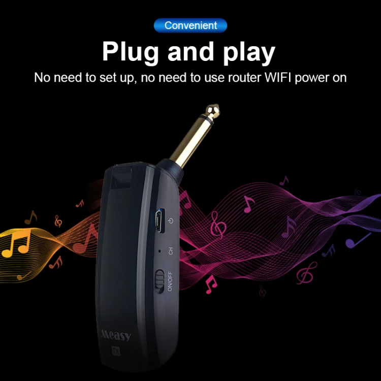 Measy AU688-U 20 Channels Wireless Guitar System Rechargeable Musical Instrument Transmitter Receiver - Image 11