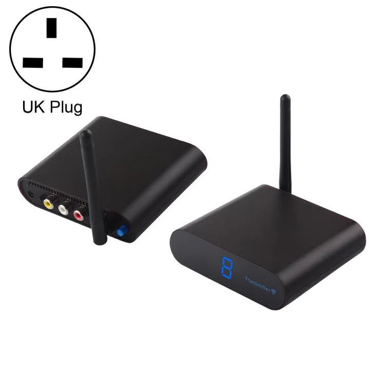 Measy AV230-2 2.4GHz Set-top Box Wireless Audio / Video Transmitter + 2 Receiver, with IR Extension Function, Plug:UK Plug(Black)