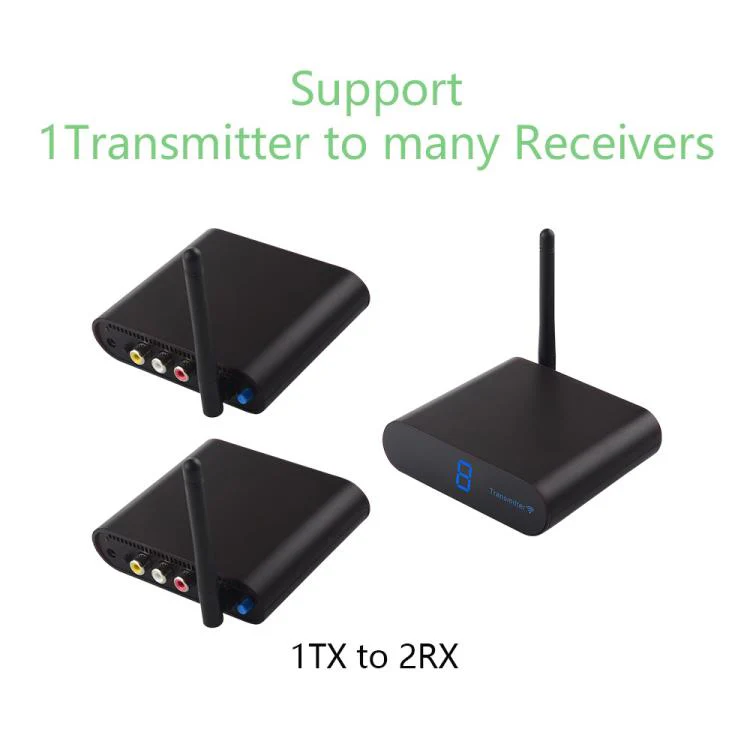 Measy AV230-2 2.4GHz Set-top Box Wireless Audio / Video Transmitter + 2 Receiver, with IR Extension Function, Plug:US Plug(Black) - Image 6