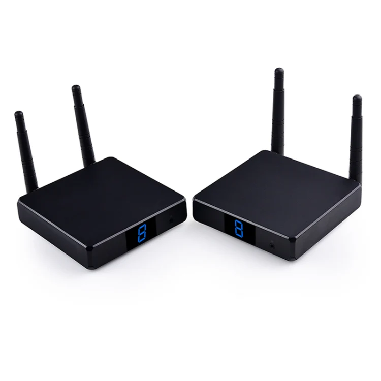 Measy FHD686-2 Full HD 1080P 3D 2.4GHz / 5.8GHz Wireless HD Multimedia Interface Extender 1 Transmitter + 2 Receiver, Transmission Distance: 200m(US Plug) - Image 2