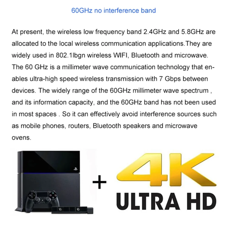 Measy W2H 60GHz 1080P Ultra HD Wireless Transmission Kit, Transmission Distance: 30m, UK Plug - Image 4