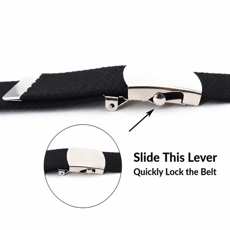 Men Canvas Web Belt 32mm Narrow Casual Belts With Slider Automatic Buckle, Length: 135cm(Army Green) - Image 4