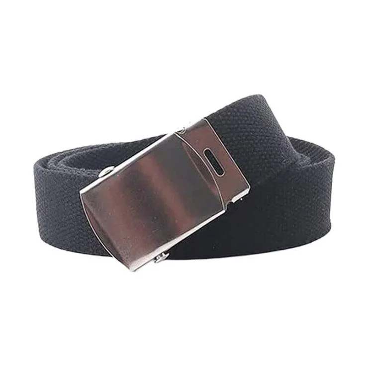 Men Canvas Web Belt 32mm Narrow Casual Belts With Slider Automatic Buckle, Length: 135cm(Khaki) - Image 2
