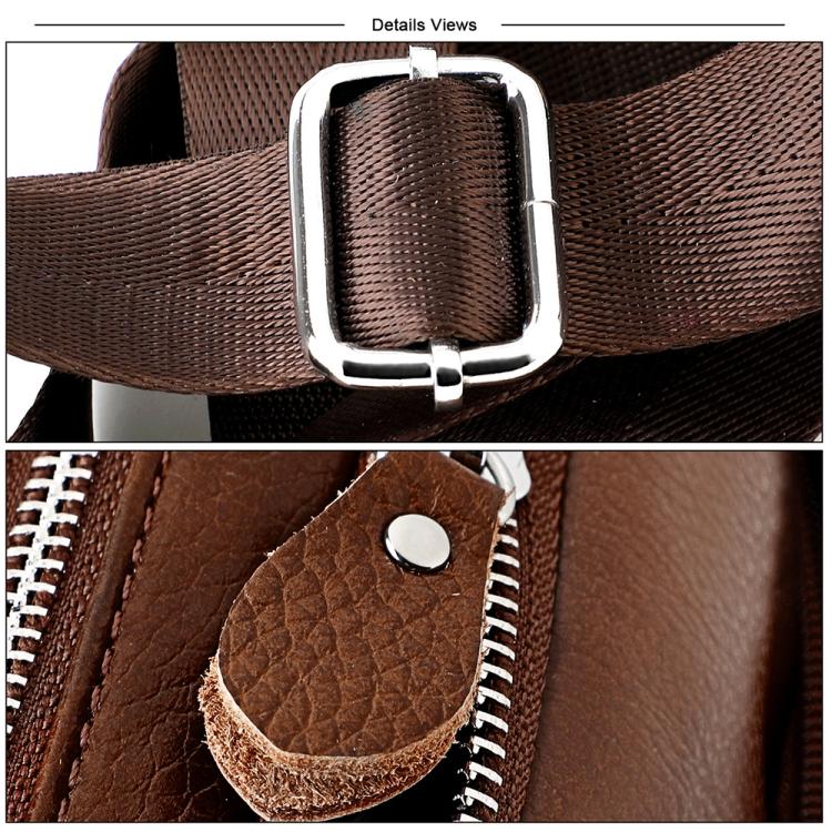 Men Casual Genuine Leather Crossbody Shoulder Bag(Brown) - Image 10