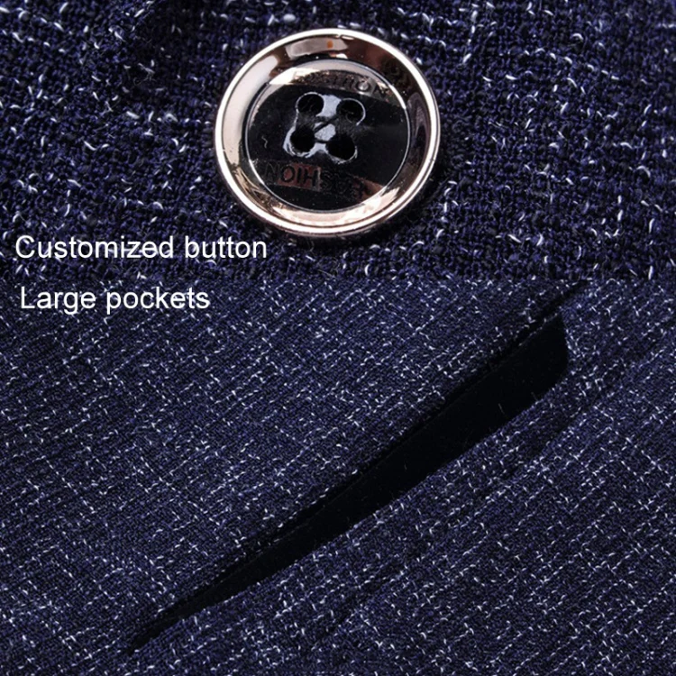 Men Casual Suit Blazer Slim Business Suit Jacket, Size: L(Blue) - Image 10