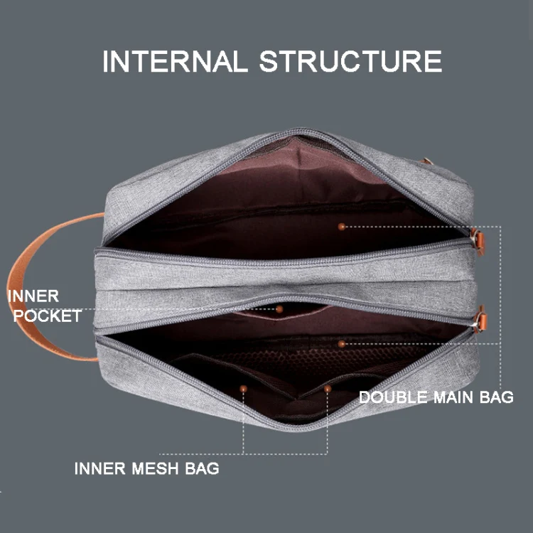Men Double-layer Travel Toiletry Bag Travel Accessories Portable Moisture-proof Bag(Black) - Image 5