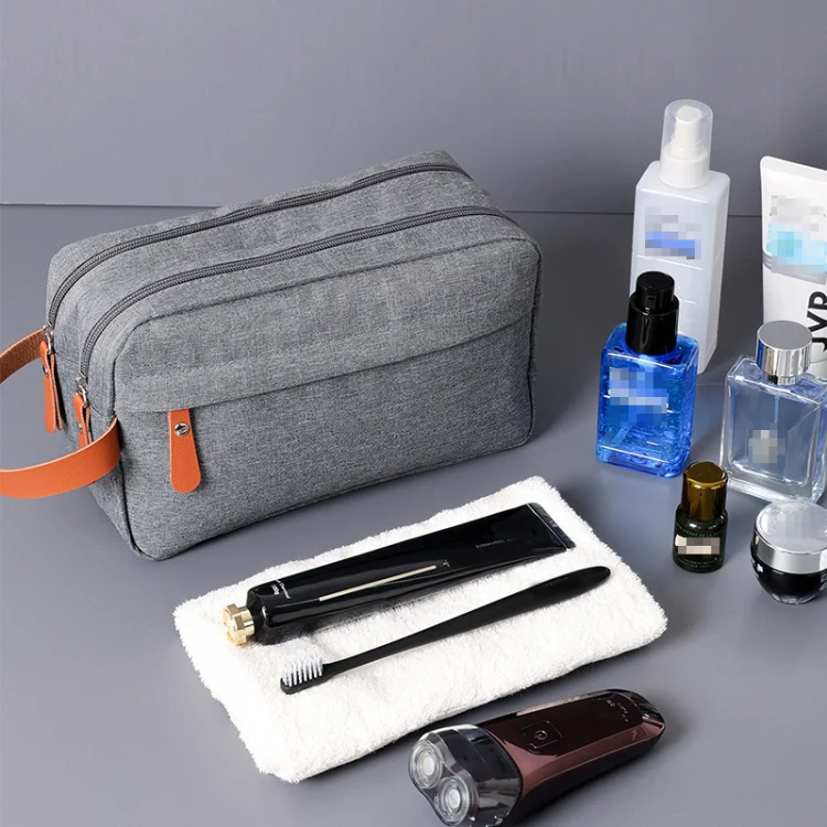 Men Double-layer Travel Toiletry Bag Travel Accessories Portable Moisture-proof Bag(Black) - Image 8