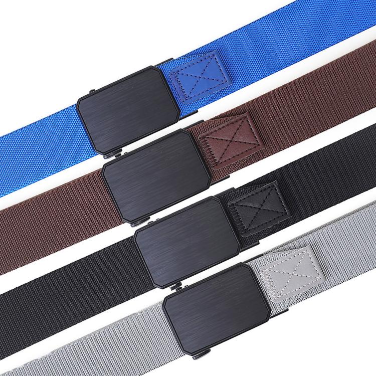 Men Elastic Web Belt Casual Stretch Braided Belts With Zinc Alloy Automatic Buckle, Length: 105cm(Black) - Image 2