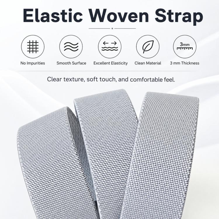 Men Elastic Web Belt Casual Stretch Braided Belts With Zinc Alloy Automatic Buckle, Length: 105cm(Light Gray) - Image 4
