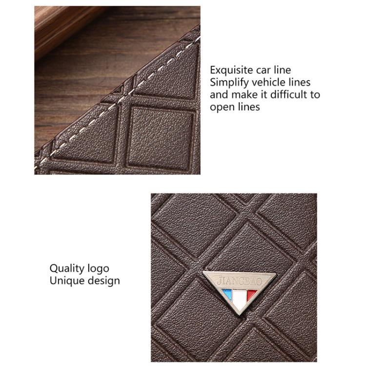 Men Geometric Print PU Leather Short Wallet(Coffee) - Image 4