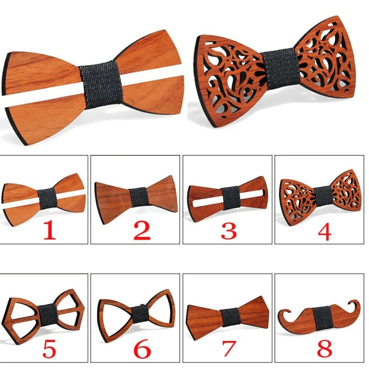 Men Ties Handmade Wooden Bow Ties, Color: Flower Window - Image 2