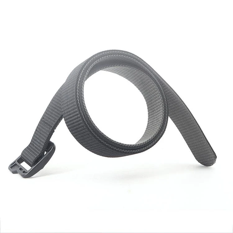 Men Web Thickened Double-Sided Canvas Belts With Plastic Buckle, Length: 130cm(Gray) - Image 4