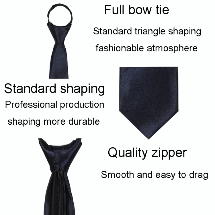 Mens And Ladies Small Zipper Tie Arrow Shaped Short Narrow Tie, Style: Ladies - Image 4
