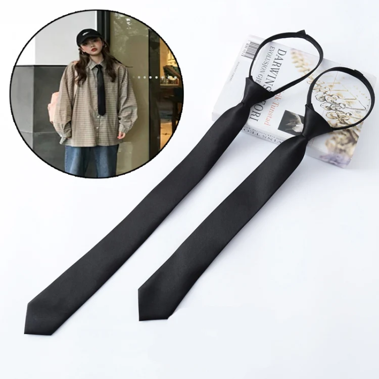 Mens And Ladies Small Zipper Tie Arrow Shaped Short Narrow Tie, Style: Ladies - Image 5