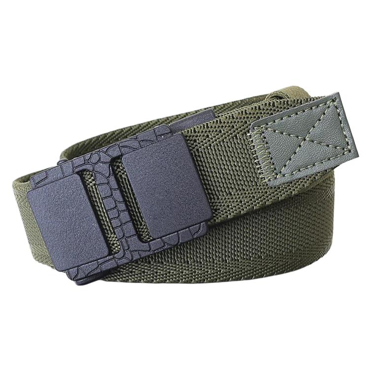 Mens Elastic Braided Belt Stretch Woven Nylon Webbing Belt With Automatic Sliding Buckle, Length: 115cm(Army Green)
