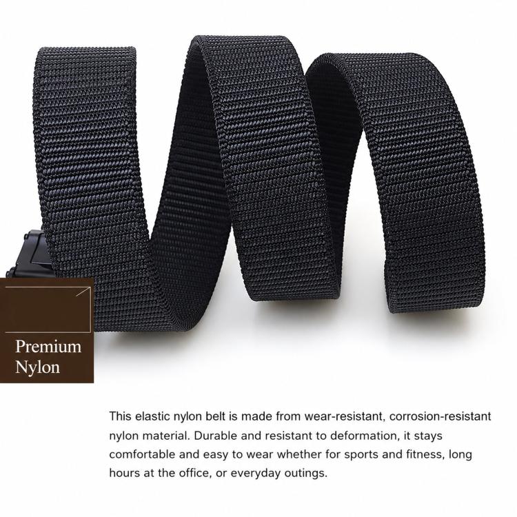 Mens Elastic Nylon Belt Stretch Work Belts With Toothless Automatic Alloy Buckle, Size: 105cm(Army Green) - Image 4