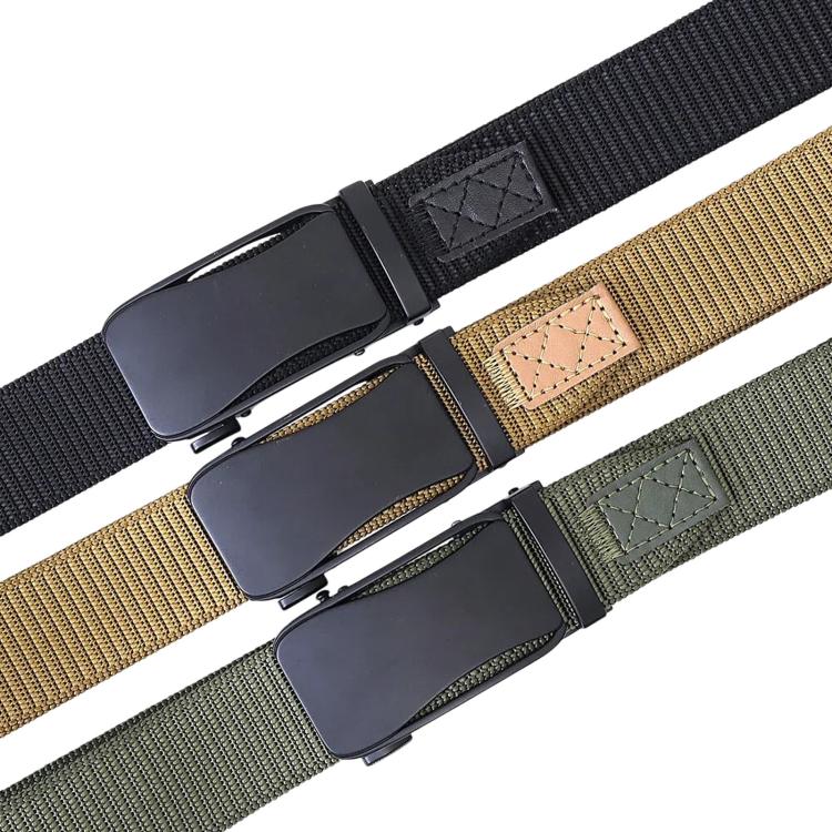 Mens Elastic Nylon Belt Stretch Work Belts With Toothless Automatic Alloy Buckle, Size: 125cm(Black) - Image 2